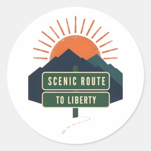 Schitterende Route naar Liberty Sticker (Voorkant)