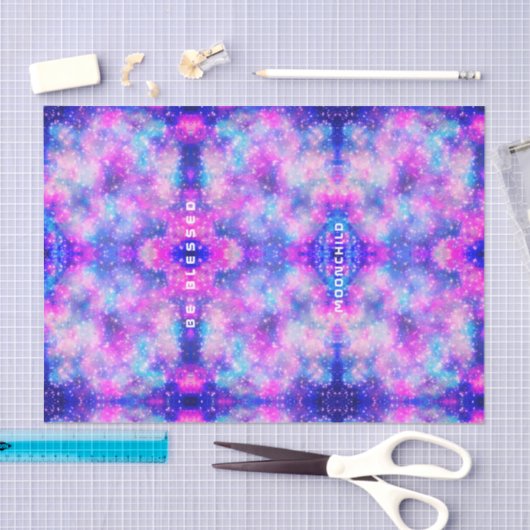 Schitterende roze blauwe stijfstofpatroon verfstij tissuepapier (Craft)