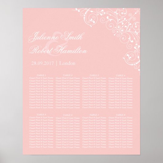Schitterende roze blush weddenschap poster (Voorkant)