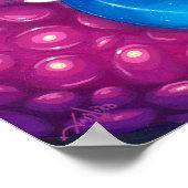 Schitterende roze drakenfantasiekunst afdrukken poster (Hoek)