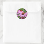 Schitterende roze echinacea florale afdruk ronde sticker (Tas)