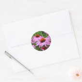 Schitterende roze echinacea florale afdruk ronde sticker (Envelop)