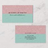 Schitterende roze groene hedendaagse tijd visitekaartje (Voorkant / Achterkant)