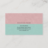 Schitterende roze groene hedendaagse tijd visitekaartje (Achterkant)