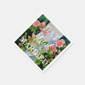 Schitterende roze, rode rozen, waterverf florale servetten (Hoek)