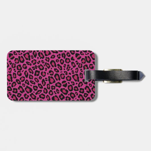 Schitterende, roze, roze huidglitter bagagelabel (Achterkant horizontaal)