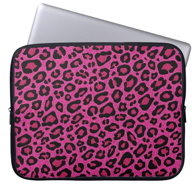 Schitterende, roze, roze huidglitter laptop sleeve (Voorkant)