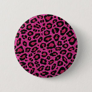 Schitterende, roze, roze huidglitter ronde button 5,7 cm