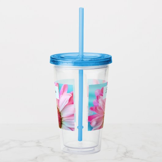 Schitterende roze ventilator Sluit foto acryltumb Acryl Drinkbeker (Rechts)