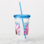 Schitterende roze ventilator Sluit foto acryltumb Acryl Drinkbeker (Links)