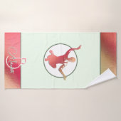 Schitterende roze yogi silhouet badhanddoek (Badhanddoek)