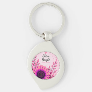 Schitterende Roze Zonnebloem Inspiratie Sleutelhan Sleutelhanger
