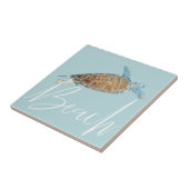 Schitterende schildpad voor Zeeen met een doorsned Tegeltje (Zijkant)