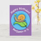 Schitterende slakkenillustratie cartoon kaart (Gele Bloem)