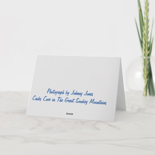 Schitterende Smokey Mountains Cades Cove 5x7 Note  Notitiekaartje (Achterkant)