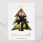 Schitterende Ster | Vrede Op Aarde Foto Folie Feestdagenkaart (Voorkant)