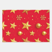 Schitterende Sterren Kerstmis Inpakpapier Vel (Voorkant 2)