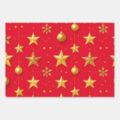 Schitterende Sterren Kerstmis Inpakpapier Vel (Voorkant)