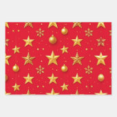 Schitterende Sterren Kerstmis Inpakpapier Vel (Voorkant 3)