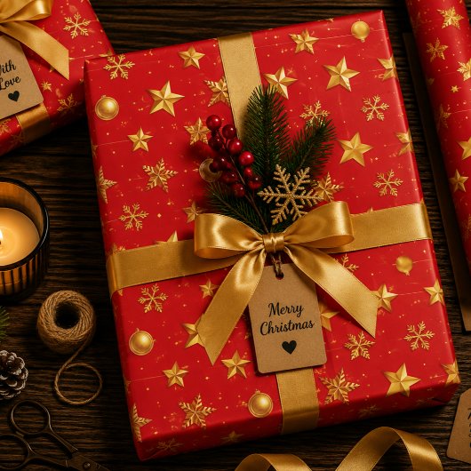 Schitterende Sterren Kerstmis Inpakpapier Vel
