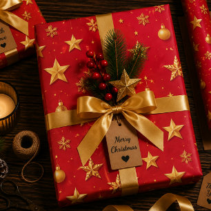 Schitterende Sterren Kerstmis Inpakpapier Vel