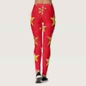 Schitterende, Sterren Kerstmis Leggings (Achterkant)