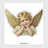 Schitterende sticker - Vintage engel handen op hoo (Vel)