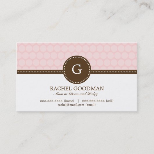 Schitterende Stippen mama kaart / persoonlijke opr Contactkaartje (Voorkant)