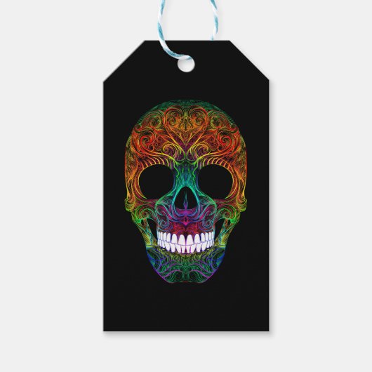 Schitterende suikerschedel Dia De Los Muertos Snoe Cadeaulabel (Voorkant)