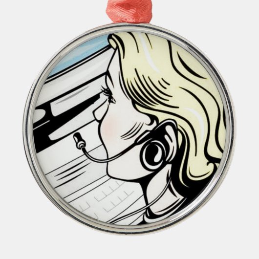 Schitterende telefoonexploitant metalen ornament (Voorkant)