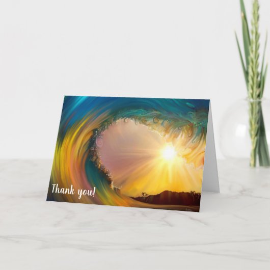 Schitterende tropische kleurengolf bij zonsonderga kaart (Voorkant)