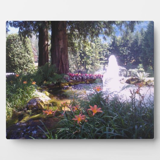 Schitterende tuin met waterfontein fotoplaat (Voorkant)