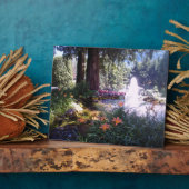 Schitterende tuin met waterfontein fotoplaat (Zijkant)