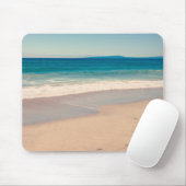 Schitterende Turquoise Teal Strand Aangepaste Foto Muismat (Met muis)
