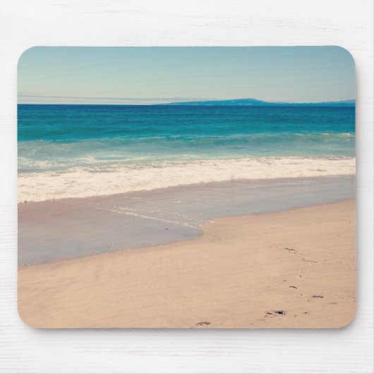 Schitterende Turquoise Teal Strand Aangepaste Foto Muismat (Voorkant)