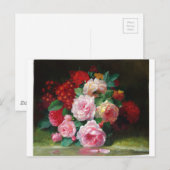 Schitterende Vintage Bloem Briefkaart (Voorkant / Achterkant)