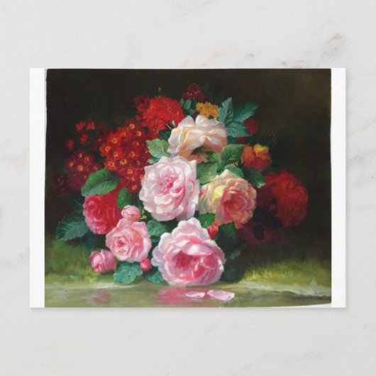 Schitterende Vintage Bloem Briefkaart (Voorkant)