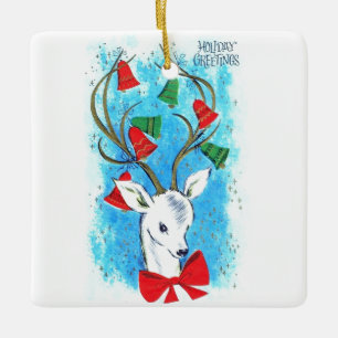 Schitterende Vintage rendier uit de middeleeuwen Keramisch Ornament