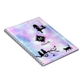 Schitterende Violet Waterverf Galaxy Girl Diary Notitieboek (Rechterzijde)