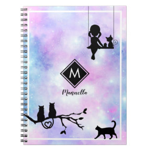 Schitterende Violet Waterverf Galaxy Girl Diary Notitieboek