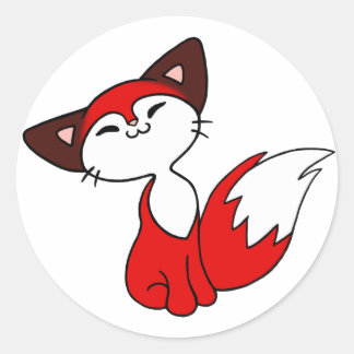 Schitterende vos ronde sticker