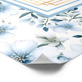 Schitterende Waterverf Dusty Blue Gold Zitplaatska Poster (Hoek)