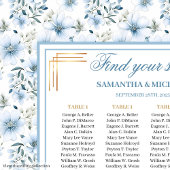 Schitterende Waterverf Dusty Blue Gold Zitplaatska Poster