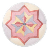 Schitterende waterverf geometrische retroflecroze keramische knop (Voorkant)