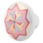 Schitterende waterverf geometrische retroflecroze keramische knop (Rechts)