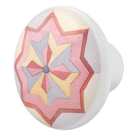 Schitterende waterverf geometrische retroflecroze keramische knop