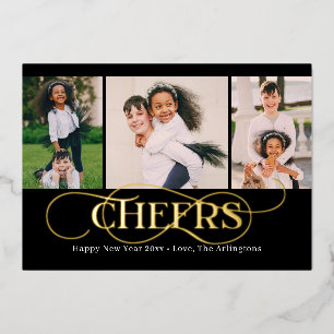 Schitterende werveling FOLIE Gelukkig Nieuwjaar va Folie Feestdagenkaart