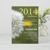 Schitterende witte dandelionzaadkop afstuderen kaart (Staand voorkant)