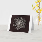 Schitterende witte, gekwelde Snowflake zwarte acht Kaart (Gele Bloem)