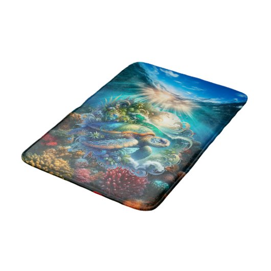 Schitterende Zeeen schildpad Badmat (Gekanteld)